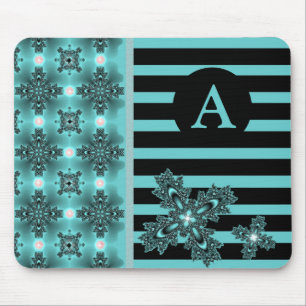 Tapis De Souris Ajouter votre monogramme Artdeco Fleurs en style r