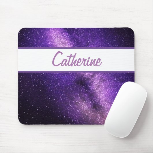 Tapis De Souris AJOUTER VOTRE NOM - Espace violet (Avec souris)