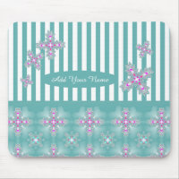 Ajouter votre nom, Fleurs Artdeco en style rétro