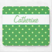 Tapis De Souris AJOUTER VOTRE NOM - Pot Polka vert (Devant)