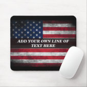 Tapis De Souris Ajouter votre texte sur le drapeau américain (Avec souris)