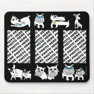 Tapis De Souris Ajoutez 3 chiens de blanc de Mousepad de photos