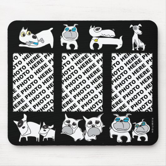 Tapis De Souris Ajoutez 3 chiens de blanc de Mousepad de photos (Devant)