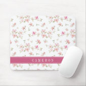 Tapis De Souris Ajoutez votre fleur rose | molle nommée (Avec souris)