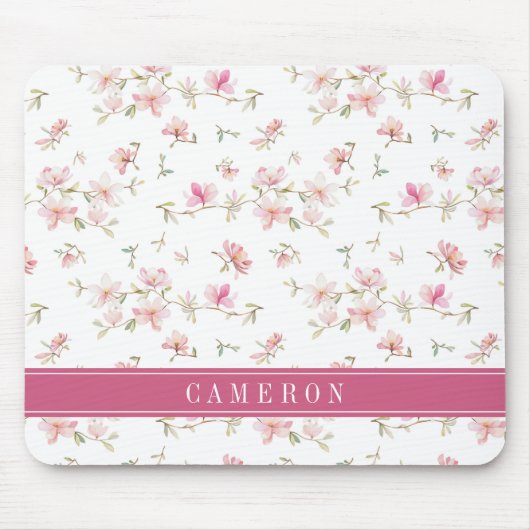 Tapis De Souris Ajoutez votre fleur rose | molle nommée (Devant)