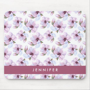 Tapis De Souris Ajoutez votre motif floral romantique nommé