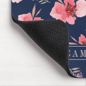 Tapis De Souris Ajoutez votre motif rose | foncé nommé d'aquarelle (Coin)