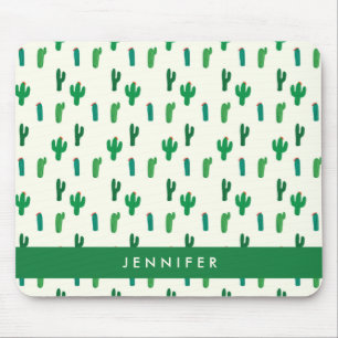 Tapis De Souris Ajoutez votre motif vert clair nommé de cactus