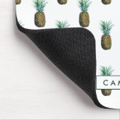 Tapis De Souris Ajoutez votre nom | Aquarelle tropicale d'ananas (Coin)