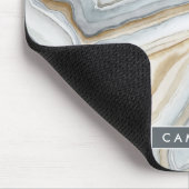 Tapis De Souris Ajoutez votre nom | Design abstrait en marbre gris (Coin)