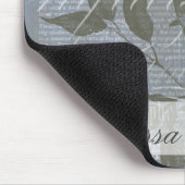 Tapis De Souris Ajoutez votre nom | Fleur de Bleu I (Coin)