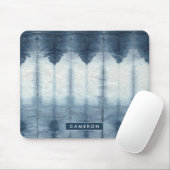 Tapis De Souris Ajoutez votre nom | Shibori Indigio Print (Avec souris)