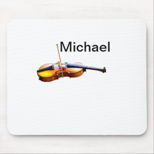 Tapis De Souris Ajoutez votre nom texte brun amateur de violon mus