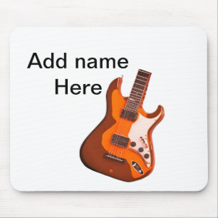 Tapis De Souris Ajoutez votre nom texte marron guitare acoustique