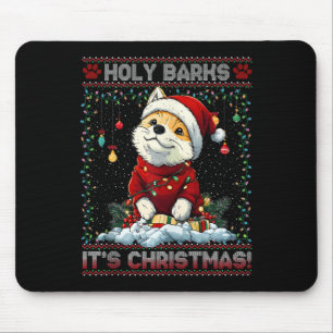 Tapis De Souris Akita Arbre de Noël Lumières Amoureux des chiens