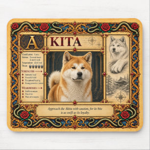 Tapis De Souris Akita, Art du Bestiaire Médiéval