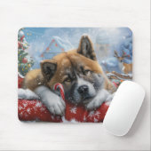 Tapis De Souris Akita Chien Festive de Noël (Avec souris)