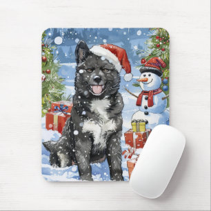 Tapis De Souris Akita Chien Winter Wonderland Noël Joie