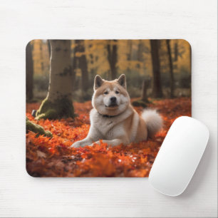 Tapis De Souris Akita en automne Feuilles automne s'inspire