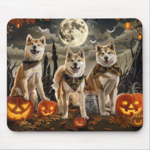 Tapis De Souris Akita Halloween Éffrayant