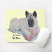 Tapis De Souris akita masqué noir avec jouet coude mignon chien  (Avec souris)