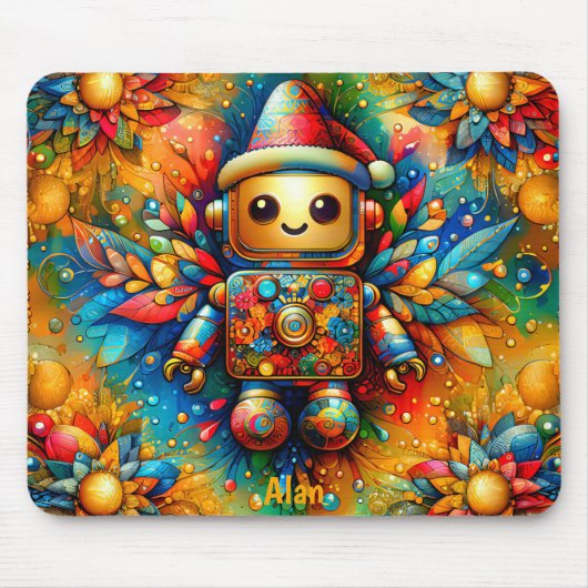 Tapis De Souris ALAN ~ Zany ROBOT Noël (Devant)
