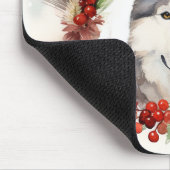 Tapis De Souris Alaskan Malamute Festive de la couronne de Noël (Coin)