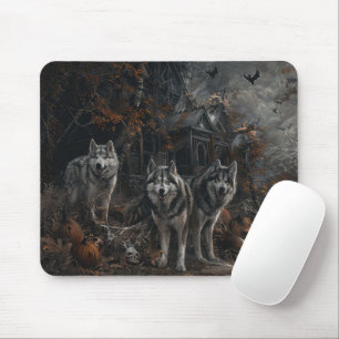 Tapis De Souris Alaskan Malamute Halloween Night Doggy Délice