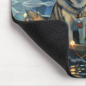 Tapis De Souris Alaskan Malamute Noël Festive Voyage (Coin)