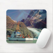 Tapis De Souris Alaskan Mountain View avec bateau (Avec souris)