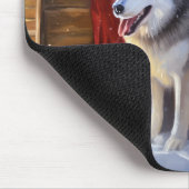 Tapis De Souris Alaskien Malamute Snowy Sleigh Ride Noël (Coin)