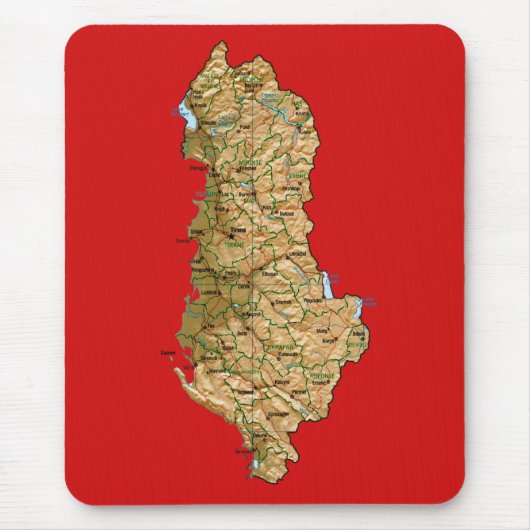 Tapis De Souris Albanie Carte Mousepad (Devant)