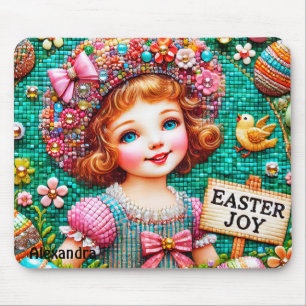 Tapis De Souris ALEXANDRA~ JOIE DE PÂQUES FILLE VINTAGE ~ Pad de s