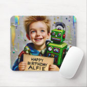 Tapis De Souris ALFIE ~ Et son ROBOT ~ Mousepad (Avec souris)
