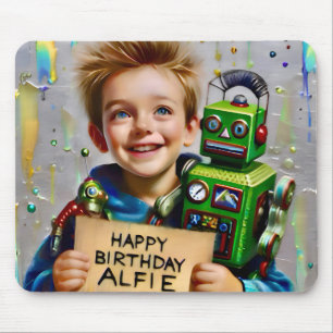 Tapis De Souris ALFIE ~ Et son ROBOT ~ Mousepad