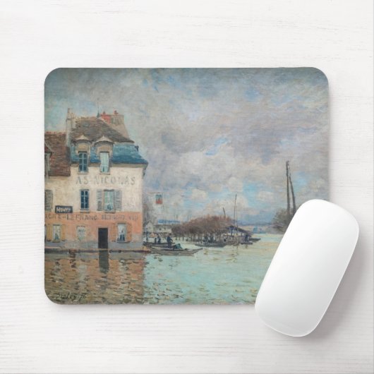 Tapis De Souris Alfred Sisley - Inondation à Port-Marly 1876 (Avec souris)