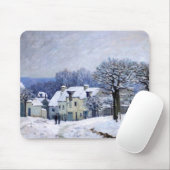 Tapis De Souris Alfred Sisley - Place Chenil à Marly, Effet Neige (Avec souris)