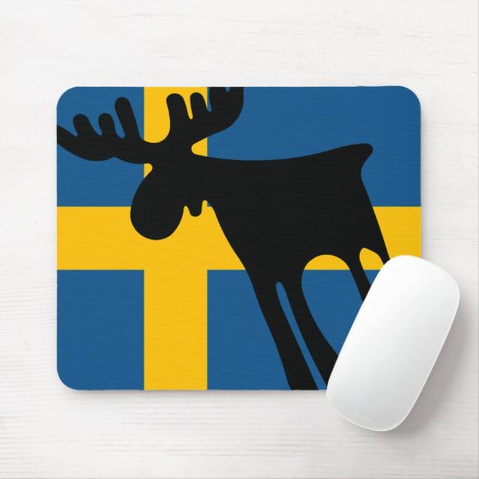 Tapis De Souris Älg / Moose med Svenska flaggan (Avec souris)