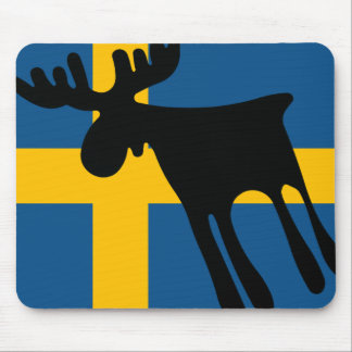 Tapis De Souris Älg / Moose med Svenska flaggan