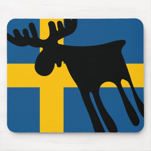 Tapis De Souris Älg / Moose med Svenska flaggan (Devant)