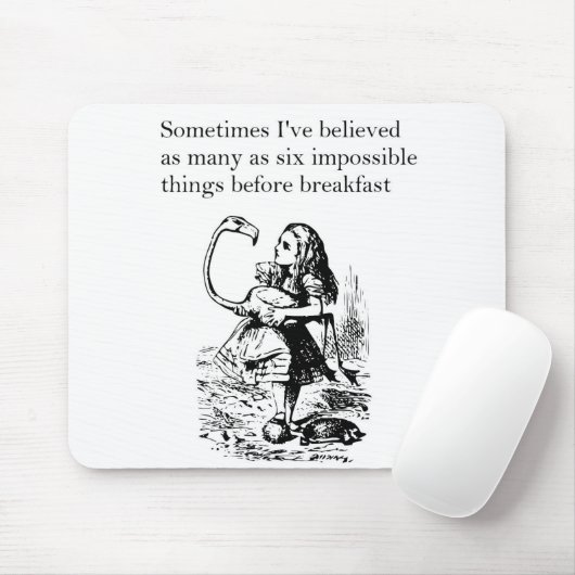 Tapis De Souris Alice à Wonderland, Six Impossible Things (Avec souris)