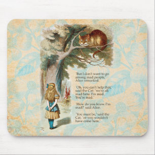 Tapis De Souris Alice au pays des merveilles Cheshire Cat Mad