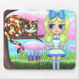 Tapis De Souris Alice au Pays des merveilles et le Cheshire Chat &