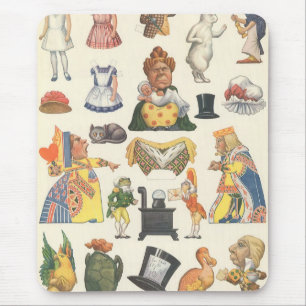 Tapis De Souris Alice au Pays des Merveilles, Papier Doll Vintage 