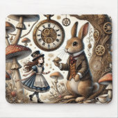 Tapis De Souris Alice au pays des merveilles Thé Art lapin blanc (Devant)