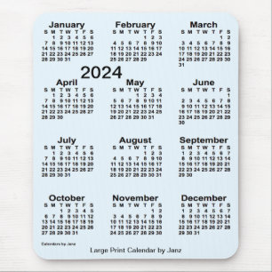 Tapis De Souris Alice Blue 2024 Grand calendrier d'impression par 