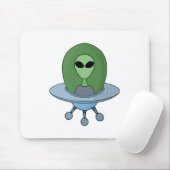 Tapis De Souris Alien dans son petit vaisseau spatial (Avec souris)