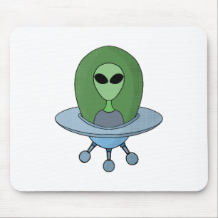 Tapis De Souris Alien dans son petit vaisseau spatial