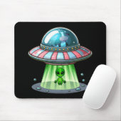 Tapis De Souris Alien enlevant une vache (Avec souris)