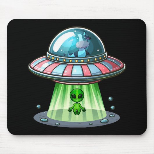 Tapis De Souris Alien enlevant une vache (Devant)